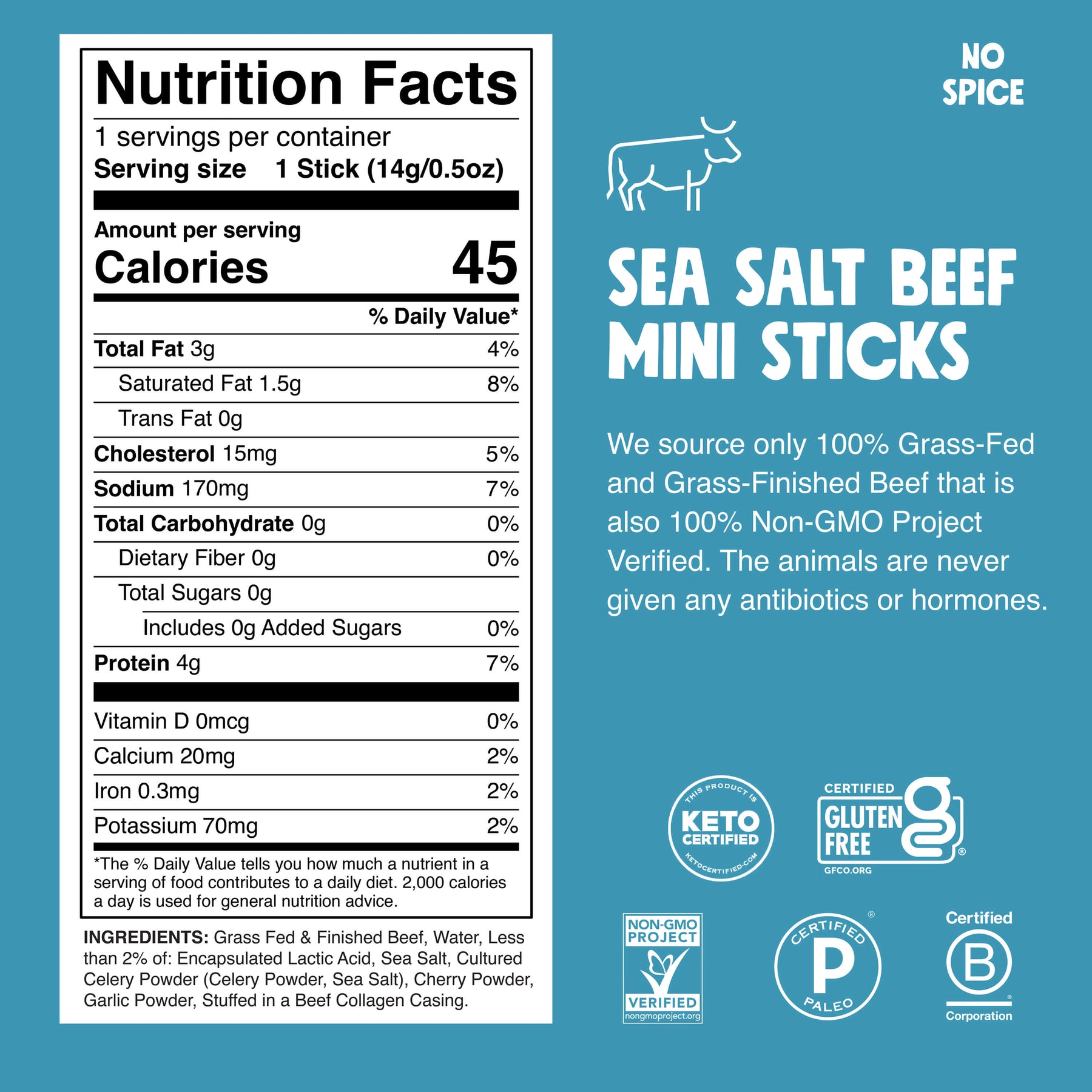 6 ct. Sea Salt Beef Chomplings - Daily Snack Boost