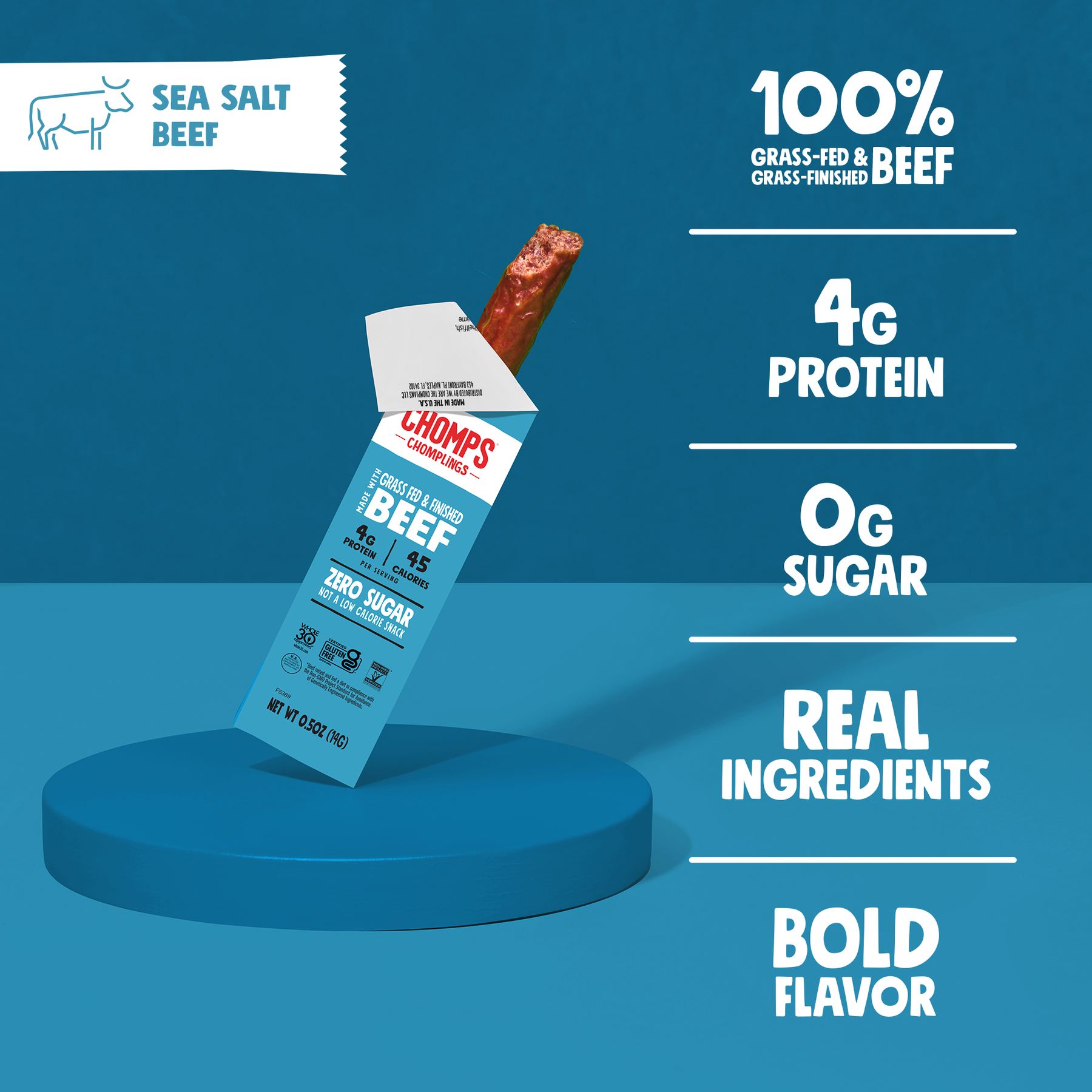 6 ct. Sea Salt Beef Chomplings - Daily Snack Boost